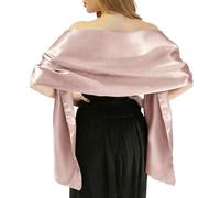 MLMW Schals und Tücher für Abendkleider, Satin-Schal für Damen, extra lang, Hochzeitsschals für Brautparty, rosa - dusty pink, 90" L * 26" W