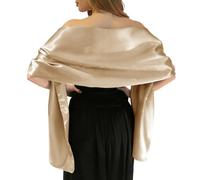 MLMW Schals und Wraps für Abendkleider Satin Schal Wraps für Frauen Extra Lange Hochzeit Schals für Brautparty, Champagner, 26W x 95L