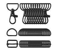 MLWSKERTY 50Pcs/Set Swivel Snap Hook and Lobster Key Rings with Chain Jump Rings Robust Keychain for Handbags Wallets DIY Crafts Keychain Decoration