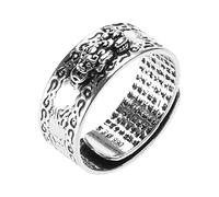 MLWSKERTY Verstellbare Ringe Mit Glücksschnitzerei Schrift Feng Shui Amulett Reichtum Glück Offener Charms Für Geburtstagsgeschenk Offene Verstellbare Ringe Für Damen Und Herren