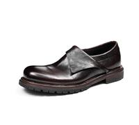 MlYJmer Herren Klassische Leder Loafers, Bequeme Slipper Business Casual Schuhe für Büro & Hochzeit,Braun,44 EU