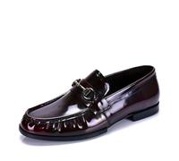 MlYJmer Herren Loafers aus Leder Elegante Hochzeit Party Freizeit Anzugschuhe,Braun,44 EU