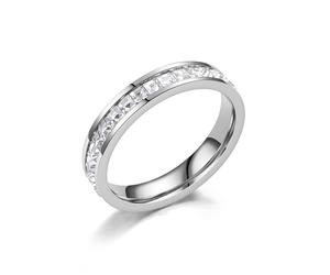 mm breiter Titan-Ewigkeitsring für Damen mit Zirkonia, Verlobungs- und Jahrestagsring, Größen 5-8