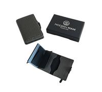 MM Fashion Kartenetui aus Kunstleder Grün - Kompakt & Elegant - Geldbeutel mit RFID-Schutz & Münzfach - Geldbörse mit Cardprotector für 6 Karten - Portemonnaie mit Druckknopf