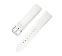 MMAXZ Dünne Lederarmbänder 8-22mm Uhrenarmbänder Uhrenzubehör Weiches Leder 20mm Uhrenarmband Uhrenzubehör, Weiß, 17mm