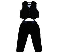 MMdadak Baby Set für Jungen Taufset Weste und Hose dunkelblau schwarz Nr. 4 Feincord (74)