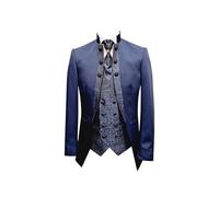 MMUGA Herren Gehrock Anzug Hochzeitsanzug Navyblau 56