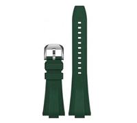 MMXWYKO 12 mm kompatibel mit Tissot PRX Powermatic 40 mm T137.407 .410 Herren konvexes Silikon ersetzen Uhrenarmband(Green silver)