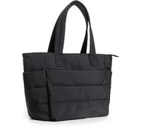 Mnbfc Damen Tote Bag: Puffy Utility Work Quilted Puffy Tote Purse mit Compartment für Daily Work Travel (Schwarz, 35 x 16 x 49 cm)