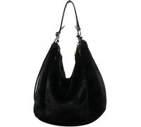 Mnbfc Plüschtasche Damen Handtasche Kunstfell: Plüsch Tasche Felltasche Puffer Tote Bag Puffer Tasche Damen Fuzzy Geldbörse für Damen Crossbody Geldbörse (Black)