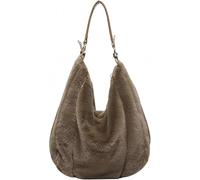 Mnbfc Plüschtasche Damen Handtasche Kunstfell: Plüsch Tasche Felltasche Puffer Tote Bag Puffer Tasche Damen Fuzzy Geldbörse für Damen Crossbody Geldbörse (Coffee)