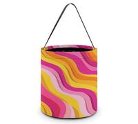 MNKTC Einkaufstasche, abstrakte bunte Wellen, bedruckt, Halloween, Süßigkeitentüten, Süßigkeitentüten für Süßes oder Leckereien, Mehrzweck, wiederverwendbar, personalisierbar, abstrakte bunte Wellen,