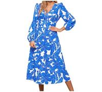 MNRIUOCII Festliche Kleider Für Damen Sommerkleider Hohe Taille Wickelkleid Sommerkleid Damen Leicht Lang Kurz Abiballkleider Festliches Kleid Mädchen Rundhals Slim Kleider