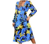 MNRIUOCII Festliche Kleider Für Damen Sommerkleider Hohe Taille Wickelkleid Sommerkleid Damen Leicht Lang Kurz Abiballkleider Festliches Kleid Mädchen Rundhals Slim Kleider