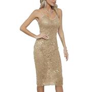 MNRIUOCII Sommerkleid Damen Knielang Sommerkleid Bodycon Dress Sommerkleider Große Größen Gerafftes Chiffonkleid Vintage Kleider Damen Knielang Raffung Sommerkleider