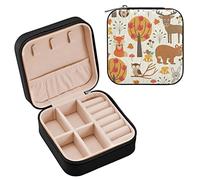 Mnsruu Animal Zoo Schmuckschatulle Halskette Ring Aufbewahrung Organizer Mini Schmuckkoffer Ohrringe Leder Schmuck Reise Organizer für Frauen Mädchen Freundin Frau Geschenk
