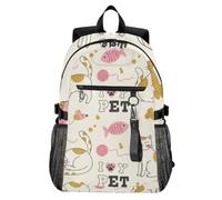 Mnsruu Cat Fish Equip Schulrucksäcke für Teenager, College-Rucksack für Jungen und Mädchen, lässiger modischer High-School-Rucksack, 18,4 Zoll Laptop-Rucksack