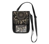Mnsruu Dark Dream Catcher Boho Tribal Reisebrieftasche Reisepass Halter Kreditkarte Gadget Halter Pouch Bag Unisex Crossbody Wallet Travel Neck Wallet mit verstellbarem Riemen, #01, Einheitsgröße,