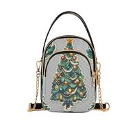 Mnsruu Golden Ball Pine Tree Merry Christmas Crossbody Bag Small Shoulder Handtaschen Leder Geldbörse für Damen