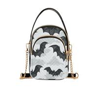 Mnsruu Happy Halloween Fledermaus Clound Umhängetasche, kleine Schulterhandtaschen, Ledergeldbörse für Damen