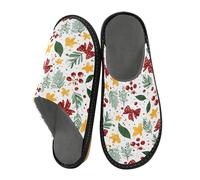 Mnsruu Herren Hausschuhe Wave Dot Bow Star Pattern Warm Fuzzy House Slippers für Frauen Rutschfeste Indoor/Outdoor Sohlen, Wellen-Punktschleife und Sternmuster, 45/45.5 EU