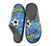 Mnsruu Herren-Slipper, Fußball-Blitz-Sneaker, Fußballtor-Muster, warm, flauschig, Hausschuhe für Damen, rutschfeste Sohlen für drinnen und draußen, Fußball-Lightning-Sneaker, Fußballtormuster, 36/37