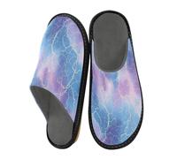 Mnsruu Herren Slipper Lightning Warm Fuzzy Hausschuhe für Frauen rutschfeste Indoor/Outdoor Sohlen, Blitz-Muster, 45/45.5 EU