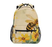 Mnsruu Honey Bee Kinderrucksack, Schulrucksack, Jungen Mädchen Schulranzen Casual Daypack, Büchertasche für Campus, Reisen, Sport