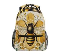 Mnsruu Honey Bee Rucksack für Schüler Jungen Mädchen Schultasche Kinderrucksack Reise Casual Daypack Rucksack