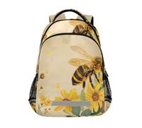Mnsruu Honey Bee Schulrucksack für Jungen und Mädchen, Mittelschule, Grundschule, Büchertasche, Schultasche