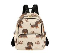 Mnsruu Kleine Rucksäcke für Damen, Dackel, Hund, braun, modische Rucksäcke, wandelbar, lässiger Rucksack, Schultertasche, Reisen, täglicher Tagesrucksack, mehrfarbig, 36