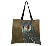 Mnsruu Niedliche Kunst Eule Vogel Einkaufstasche Faltbar Groß Wiederverwendbare Einkausbeutel Einkaufstaschen mit Beutel Einkaufstüte für Gemüse Obst