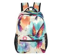 Mnsruu Reise-Laptop-Rucksack, bunter Kolibri-Rucksack, leicht und wasserabweisend, Schulrucksack für Teenager, Jungen, Mädchen, Erwachsene, Bunte Kolibris, S, Casual