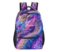 Mnsruu Reise-Laptop-Rucksack, Dinosaurier, bunter Rucksack, leicht und wasserabweisend, Schulrucksack für Teenager, Jungen, Mädchen, Erwachsene, Farbenfroher Dinosaurier, S, Casual