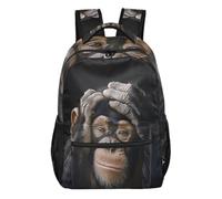 Mnsruu Reise-Laptop-Rucksack, Gorilla-Rucksack, leichter und wasserabweisender Schulrucksack für Teenager, Jungen, Mädchen, Erwachsene, Head Hugging Gorilla, S, Casual