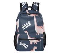 Mnsruu Reise-Laptop-Rucksack, niedlicher rosa Dinosaurier-Rucksack, leicht und wasserabweisend, Schulrucksack für Teenager, Jungen, Mädchen, Erwachsene, Niedlicher rosa Dinosaurier, M, Casual