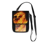 Mnsruu Reisebrieftasche mit abstraktem Feuer-Drachenkopf-Motiv, Reisepasshülle, Kreditkartenhalter, Tasche, Unisex, Crossbody-Geldbörse, Reisebrieftasche mit verstellbarem Riemen, #01, Einheitsgröße,