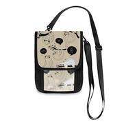 Mnsruu Reisebrieftasche mit Faultier-Motiv, Reisepasshülle, Kreditkartenetui, Unisex, Crossbody-Geldbörse, Reisebrieftasche mit verstellbarem Riemen, Schwarz und Weiß, #01, Einheitsgröße, modisch