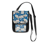 Mnsruu Reisebrieftasche mit Schwanenmotiv, Motiv: Summer Lake mit Doodle Swan, Reisepasshülle, Kreditkartenhalter, Tasche, Unisex, Crossbody-Börse, Reisebrieftasche mit verstellbarem Riemen, #01,