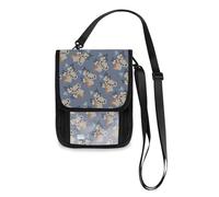 Mnsruu Reisebrieftasche mit süßem grauem Koala mit Blumen, Reisepasshülle, Kreditkartenhalter, Tasche, Unisex, Crossbody-Börse, Reisebrieftasche mit verstellbarem Riemen, #01, Einheitsgröße, modisch