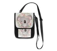 Mnsruu Reisebrieftasche mit süßem Koalabär mit Blumenmuster, Reisepasshülle, Kreditkartenhalter, Tasche, Unisex, Crossbody-Börse, Reisebrieftasche mit verstellbarem Riemen, #01, Einheitsgröße, modisch