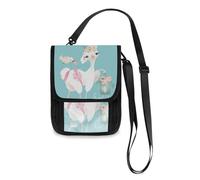 Mnsruu Reisebrieftasche mit süßem Lama mit Blumen, Reisepasshülle, Kreditkartenhalter, Tasche, Unisex, Crossbody-Börse, Reisebrieftasche mit verstellbarem Riemen, #01, Einheitsgröße, modisch