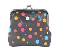 Mnsruu Tragbare Münzgeldbörsen für Frauen und Mädchen, helle Punkte, bunte Tasche, Mini-Geldbörse, Kiss-Lock Kleingeldbörse, kleine Ledergeldbörsen für Frauen, Mädchen, Kreditkarten, Schlüssel,