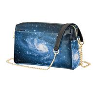 Mnsruu Trendige Umhängetasche für Damen, süße gelbe Ente, Schultertasche mit Fronttasche mit Reißverschluss, leichtes PU-Leder, Reisehandtasche für Handy, Geldbörse, Essentials, Traungulum Galaxy