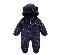 MNSWR Baby Strampler Gelb, Teddyfell Jacke Schlafsack mit Füßen Winter Fleecejacke Mädchen Fleece Booties Baby Strampler für Säuglinge für Jungen Schneeanzüge-Mädchen(Blau,9-12 Monate)