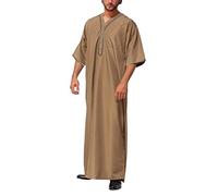 MNSWR Mens Ethnic Kaftan Roben Anzug 2-teiliges Set Muslim Saudi-arabien Normallack Standplatz Kragen Robe Shirt Muslimische Kleider Zweiteilige Muslimische Robe Weiches Elegante Islamische