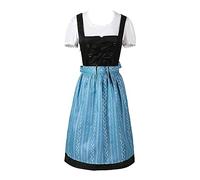 MNSWR Oktoberfest Damen Dirndl, Trachtenkleid Damen Elegant Midi Dirndlschürze Dirndl Costume Bayerisches Outfit Modefest Kleider Trachtenrock(Blau,L)