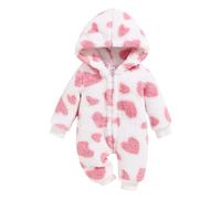 MNSWR Strampler Wolle Seide, Fleece Teddy-Jacke Lauflernschuhe Baby Winter Baby Mädchen Fleece Jacke mit Kapuz Fleecejacken Herbstjacke Jungen Steiff Schneeanzug(Rosa,3-6 Monate)