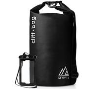 MNT10 Dry Bag “Cliff-Bag” in 20L, 30L, 40L I Drybag Rucksack für SUP, Kanu, Kajak I Wasserdichter Packsack mit Schultergurte I Seesack wasserdicht I GRATIS wasserdichte Handyhülle (Schwarz, 20L)