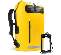 MNT10 Wasserdichter Rucksack mit vertikaler Vordertasche 35L & 55L | Rückseite mit EVA-Polsterung | Innenfach mit Reißverschlusstasche und Schlüsselhalter | inklusive Handyhülle (Yellow, 35L)